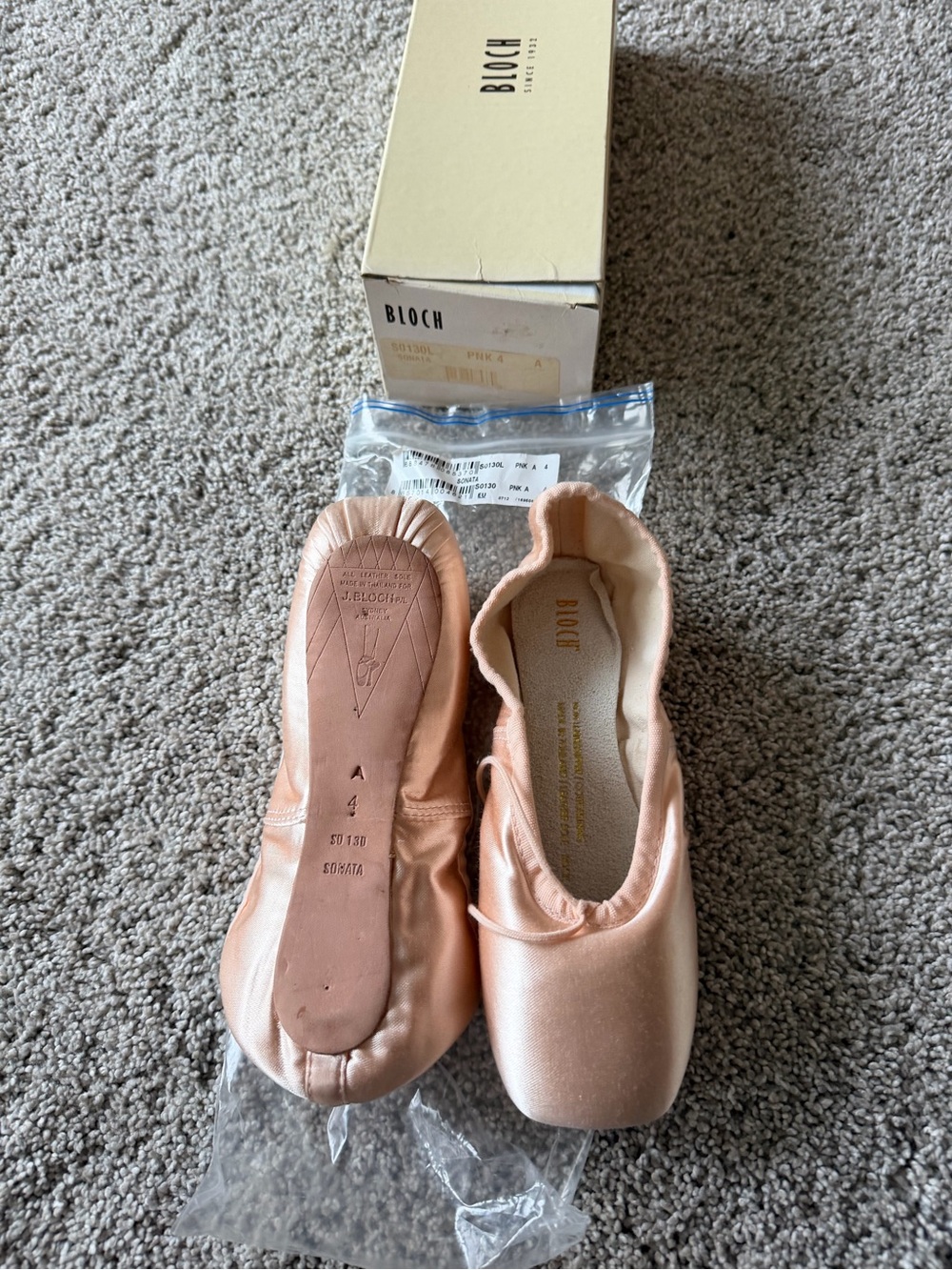 Bloch Kids Ballet Sonata Pointe Shoes in Pink 4A